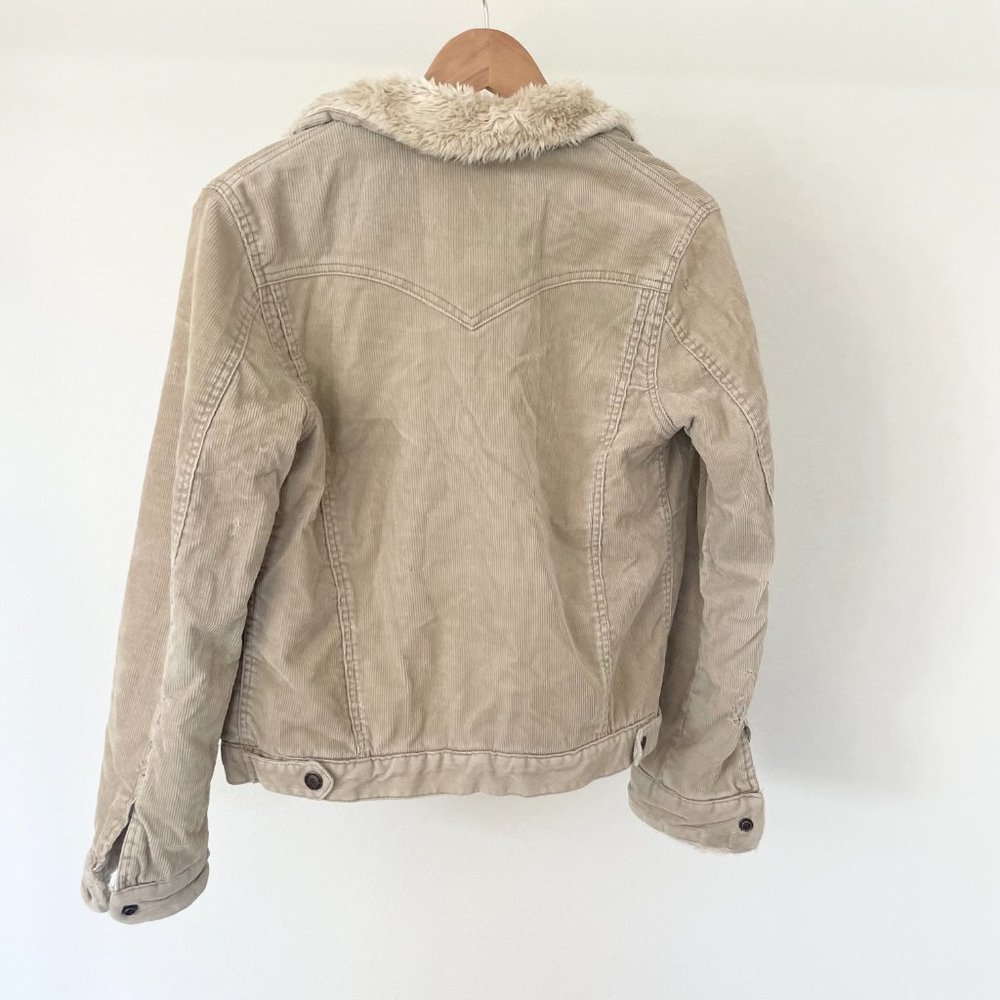 Earl Jeans Beige Sherpa-Lined Jacket - Picture 3 of 10